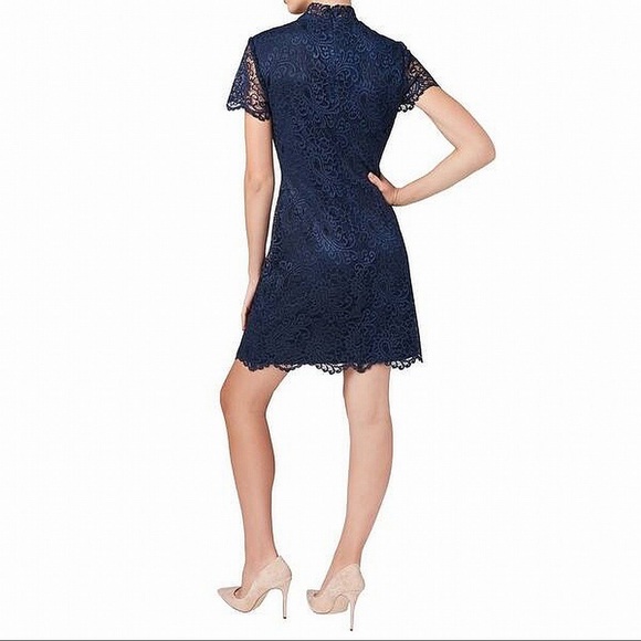 BETSEY JOHNSON SHEATH LACE NECKTIE DRESS SZ 8 - Picture 2 of 15